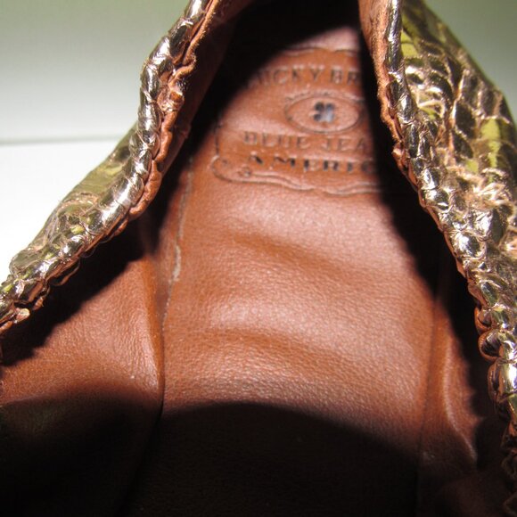 Lucky Brand Emmie Metallic Snake‑Embossed Foldable Ballet Flats – Size 7.5M Boho - Picture 7 of 7
